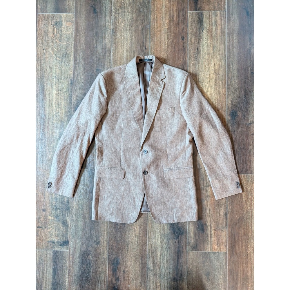SuitSupply Hand Crafted Mens Linen Blazer Suit Jacket 40R Brown Coastal Wedding